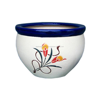 Pot de fleurs en céramique Saigon Garden avec motif de fruit du dragon, poterie pour plantes