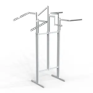 White 6 way clothing display rack for retail