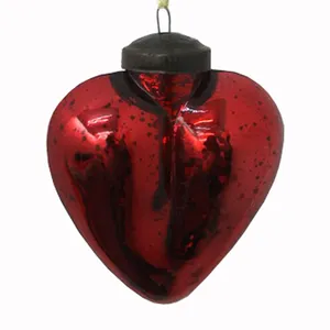 Rosso di Vetro a Forma di Cuore di Natale Albero Di Natale Decorazione Ornamento