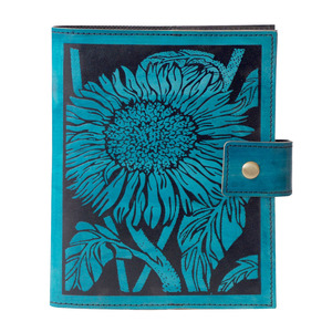 Livre de l'Ombre Antique Rechargeable Fleur Design Celtique Journal Design Cuir Véritable Bleu Et Noir Couleur Carnet de Croquis & Cahier - Product Image 1