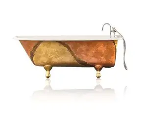 最新到货铜浴缸顶级卖家黄色橙色设计师支架酒店浴室