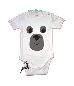 Ropa para Bebés, Mono de Fibra de Bambú/Spandex, Estilo Vintage, Manga Corta, Pijama con Patrón Bordado - Product Image 2