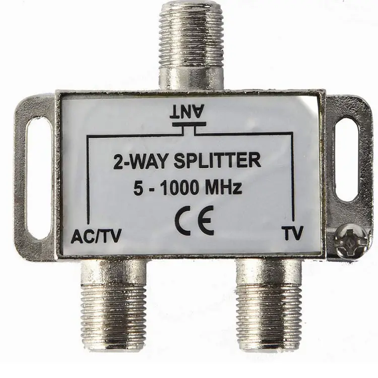 High Performance TV Antenna 2 Way Splitter Cox Cable Splitter with solder closed on the back side