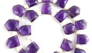 Belle 1 Brin Facettes Pentagone Forme Briolette Perles Naturel Bleu Améthyste Gemme Février Pierre De Naissance En Gros - Product Image 4