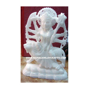 หินอ่อนสีขาวเทพธิดา Durga รูปปั้น - Product Image 1