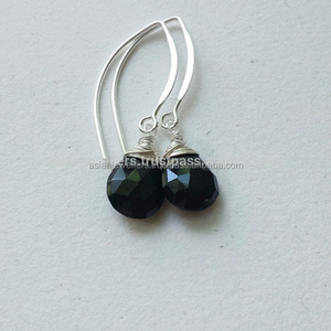 Boucles d'oreilles en argent sterling 925 avec onyx noir Boucles d'oreilles faites à la main en or vermeil - Product Image 1