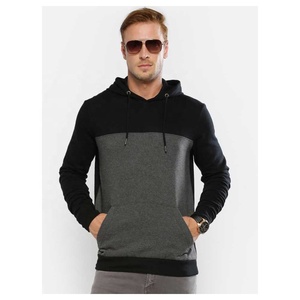 Gran calidad, logotipo de impresión personalizado, Sudadera con capucha de lana pesada para hombres, tela gruesa de color de bloque, suministro al por mayor para la temporada de invierno - Product Image 1