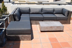 Ensemble de canapés en fibre de verre, ciment et béton, meubles d'extérieur, meubles de jardin - Product Image 6