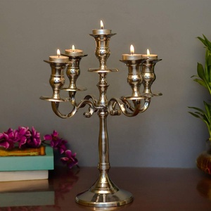 Portavelas de lujo para decoración del hogar, Metal en latón, aluminio, alto acabado, soporte para velas, chapado y recipiente para velas pulidas - Product Image 3