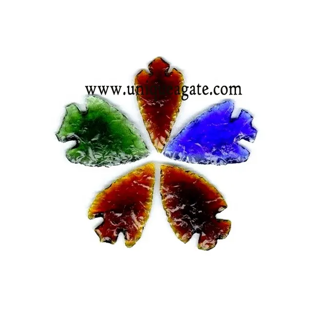 Mix Kleur Glas Pijlpunten Kristal Genezing Gegraveerde Usui Reiki Symbolen Edelsteen Positieve Energie Edelsteen