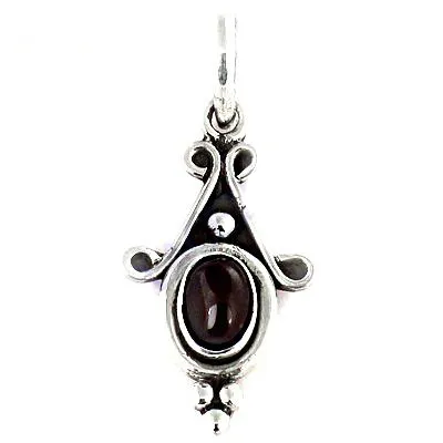 Exclusive Garnet Stone Handmade Pendants 925 Sterling Silver Fine Jewelry Round Shape Daily Wear For Women