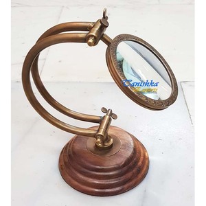 Loupe de carte de bureau en laiton nautique avec Base en bois en métal Instrument optique décor de bureau à domicile loupe - Product Image 2