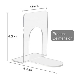 Reggilibri chiari estremità del libro a forma di L in acrilico supporto supporto <span class=keywords><strong>per</strong></span> fermalibri <span class=keywords><strong>per</strong></span> <span class=keywords><strong>libri</strong></span> film DVDs riviste - Product Image 3