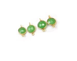 Bisel 925 hecho a mano Natural Multi piedra preciosa joyería chapado en oro Boho conector latón hallazgos piedra natal 925 bisel 10mm CZ de moda - Product Image 1