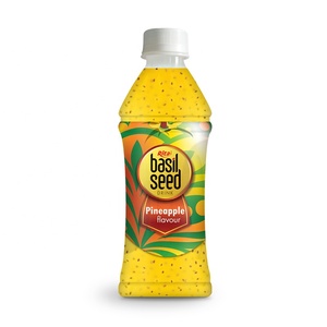 Embalaje de botella de bebida de puré de semilla de albahaca con sabor a fruta mixta de 350ml personalizado - Product Image 6