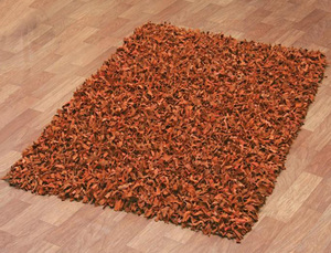 Alfombra peluda de cuero natural indio de lujo en colores elegantes - Product Image 4