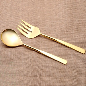 Juego de vajilla para servir chapado en oro Juego de vajilla para servir sushi con mango de extremo plano chapado en oro - Product Image 6