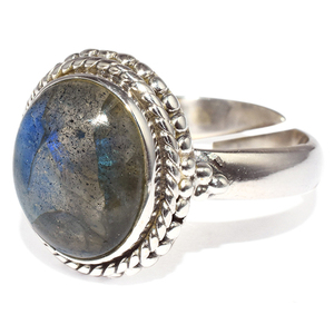 Lunette de forme ovale véritable Labradorite 925 bagues en argent Sterling bijoux en argent faits à la main bijoux en argent inde - Product Image 2