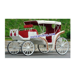 Victoria Wedding Horse Carriages Fabricante Rojo Blanco Victoria Horse Carriage Wedding Horse Drawn Victoria Buggy - Product Image 1