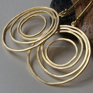 Wholesale New Model Fashion Women's <b>Long</b> <b>Earrings</b> Handmade Brass Dangle Hook Designs for Party Gift Engagement - Product Image 2