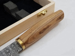 Lame en acier au carbone jetable professionnelle cuisine damas/couteau de Chef de boucher acier inoxydable VG10 gaine en cuir alimentaire tranchante - Product Image 2