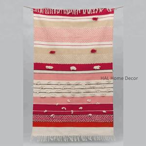 Manta de algodón ecológica al por mayor con flecos de borlas para sofá, viajes de verano o práctica de yoga al aire libre, Manta de algodón - Product Image 3