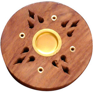 Soporte de incienso de madera para artesanía, forma redonda, embalaje personalizado, portátil, para meditación, Yoga, uso doméstico, venta al por mayor - Product Image 2