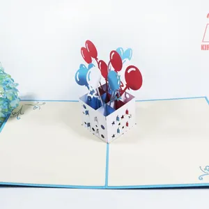 プレミアム品質のバルーンボックスポップアップカード3D誕生日手作りカードベトナム卸売手工芸品