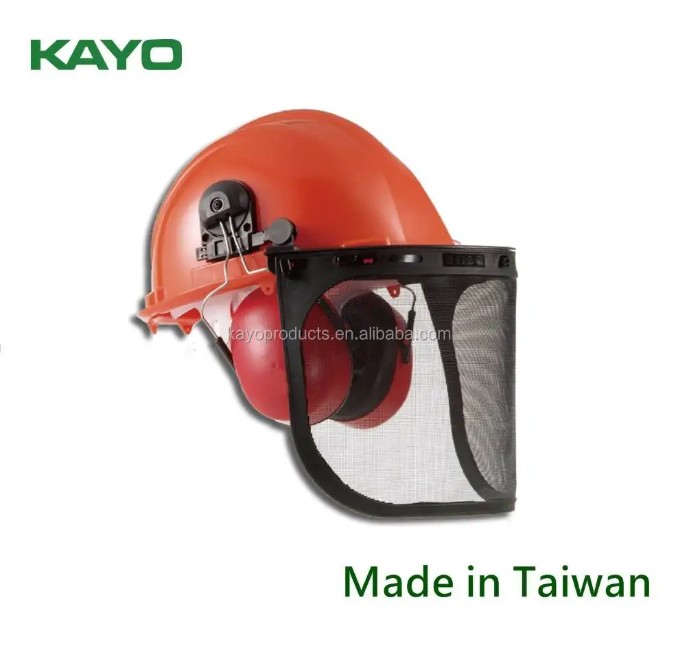 Tayvan CE ve ANSI sertifikalı kafa koruma emniyet kaskı/sert şapka kombinasyonu ormancılık kiti, KHP730