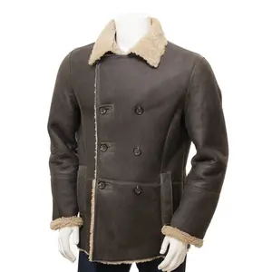 Latest Design Men's Shearling Sheepskin Jacket Pure Leather jacket Foe Gents Shearling Coat