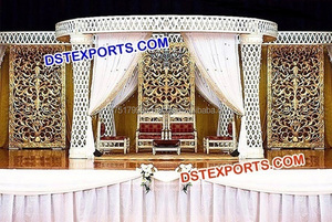 Mandap de cristal con temática de Ganpati para boda india, cristal Jali Mandap para boda india, fabricante y distribuidor - Product Image 3
