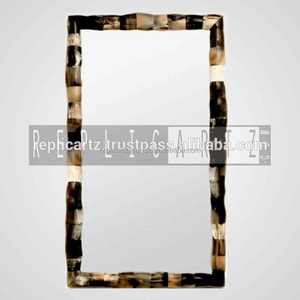 Luxury Horn Inlay <b>Wall</b> <b>Mirror</b> Handmade Art Deco Decorative Accent| <b>Mirror</b> for Living Room Bedroom Bathroom Entryway Decor - Product Image 2