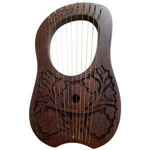Lyre harpe gravée en palissandre avec 10 cordes en métal Lyra harpe accessoire d'instrument de musique - Product Image 1