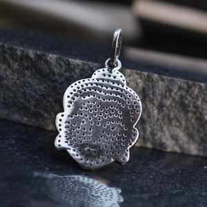 Pendentif en pierres précieuses rubis naturel et saphir bleu oxydé 925 argent pavé diamant pendentif bouddha bijoux faits à la main - Product Image 6