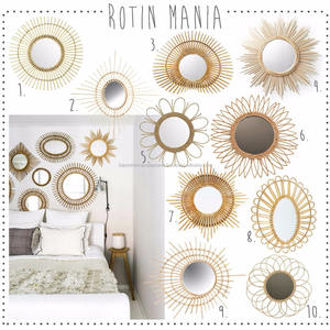 Vintage Rattan Mirrors for Wall Decor - Product Image 1