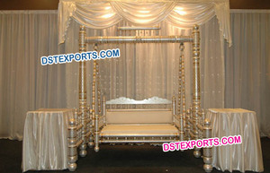 Balançoire antique Jhula pour musulman Nikah/Walima couleur or noir avec fonction portable pour décorations de scène UK - Product Image 5