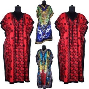 Women Soft Silk Printed Maxi Long <b>Kaftan</b> for Wholesale - Product Image 3