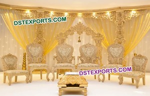 Ensemble de chaises Sankheda pour mariage royal indien, en vente chaude, chaises en bois pour mandap, décorations et mariages, chaises Vidhi, vente aux États-Unis et au Royaume-Uni - Product Image 6