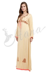 Vestido largo de Abaya de Dubái para mujer, caftán bordado, Farsha - Product Image 3