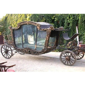 Cercueil de type boîte noire, carrosse royal noir tiré par des chevaux, carrosse tiré par des chevaux, carrosses à vendre, fabricants - Product Image 1