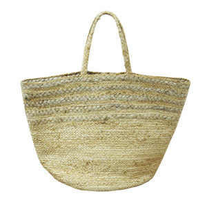 Braided European Style <b>Jute</b> Storage <b>Basket</b> Black Stripe Pattern Handwoven Collapsible Design Eco-Friendly Multi-functional Use - Product Image 4