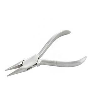 Outil optique professionnel en acier avec poignée moulée en nylon et plastique Pince à bec de chaîne de surface à mâchoire dentelée - Product Image 2