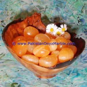 Pierres de calcite orange naturelles de haute qualité polies - Product Image 6