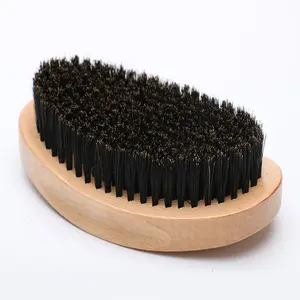 Cerdas negras naturales para hombres, cepillo de madera para Barba, logotipo personalizado, cepillos de limpieza para mascotas