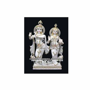 White Marble Radha Krishna Sculpture - Product Image 1