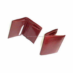 กระเป๋าสตางค์ใบสั้นหนังแท้ของผู้ชายแบบเปิดปิดพร้อมซับในโพลีเอสเตอร์ลายโลโก้ออกแบบได้ตามต้องการ - Product Image 1