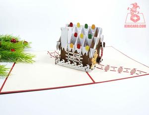 Christmas Design <b>New</b> Year Greeting Gingerbread <b>House</b> Pop up <b>Card</b> Wholesale Beautiful Printing Kirigami <b>Card</b> Handicraft - Product Image 5