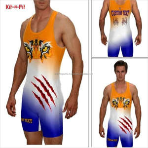 Bonne qualité Séchage rapide Nylon Spandex Hommes Gym Wrestling Singlet Conception Personnalisée Sublimation Pour Hommes Wrestling Singlets Fabricant - Product Image 5