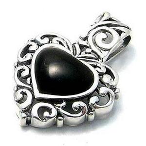 Colgante de plata esterlina hecho a mano de estilo vintage con aleación de material principal de joyería de ónix negro - Product Image 1