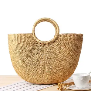 Ưu Đãi Hấp Dẫn 2019 Túi Xách Lục Bình Nước Mùa Hè Túi Đi Biển Túi Rơm Túi Tote Handmade Bán Buôn